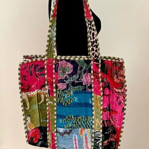BRAND NEW Indian Handmade Quilted Shopping Tote Bag Women’s Beach Wear Bag